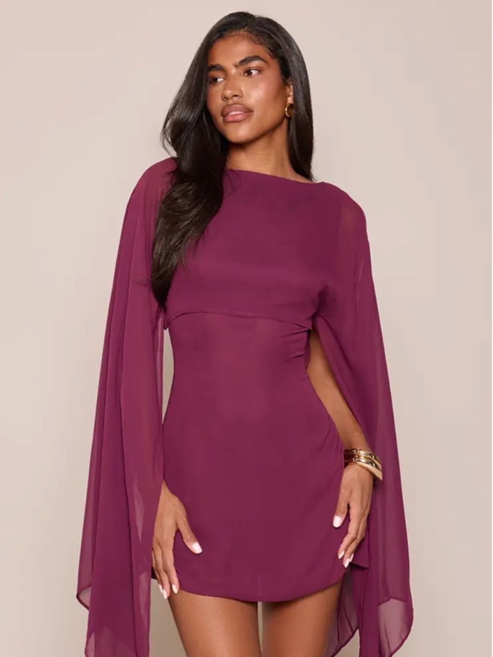 PLT PLUM CAPE DETAIL MINI DRESS US size 8